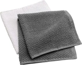 Бели/сиви памучни кърпи в комплект 2 бр. от тери 50x50 cm Gourmet – douceur d'intérieur