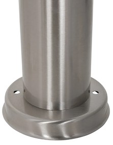 Модерна външна стълбова лампа стомана с опал 80 см IP44 - Rox