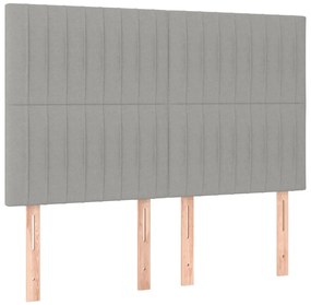 3116568 vidaXL Горни табли за легло, 4 бр, светлосиви, 72x5x78/88 см, плат