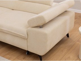 Кремав шенилов ъглов диван (ляв ъгъл L форма) Marbeya – Ropez