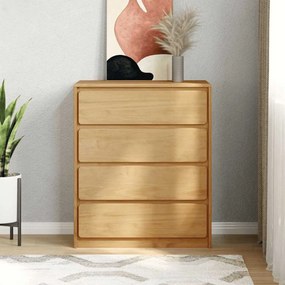 377595 vidaXL Шкаф с чекмеджета SAUDA, дъб, 76,5x39x91 см, бор масив