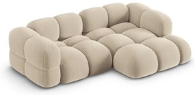 Бежов кадифен ъглов диван (десен ъгъл) Loretto – Cosmopolitan Design