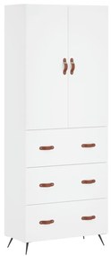 3195819 vidaXL Висок шкаф, бял, 69,5x34x180 см, инженерно дърво