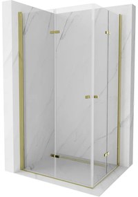 Mexen Lima Duo сгъваема душ кабина 90 x 80 см, прозрачна, златна - 856-090-080-50-00-02