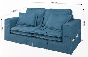 Син диван 196 cm Nora – Ropez