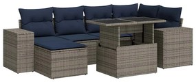 3326832 vidaXL Градински комплект диван с възглавници 9 части сив полиратан