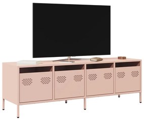851305 vidaXL ТВ шкаф, розов, 135x39x43,5 см, студеновалцувана стомана