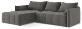 Тъмносив разтегателен ъглов диван с място за съхранение (ляв ъгъл) Moku – Makamii