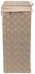 Кафяв кош за пране с капак Кош за пране Linen, височина 60 cm - Compactor