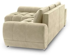 Бежов ъглов разтегателен диван с кадифена тапицерия , ляв ъгъл Nuage - Windsor &amp; Co Sofas