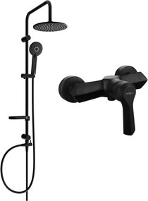 Mexen Carl външен душ комплект с тропически душ и душ батерия Sabre, черен - 72140240-70