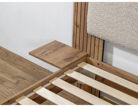 Светлосиво двойно легло с включена подматрачна рамка 140x190 cm Lior – Bobochic Paris