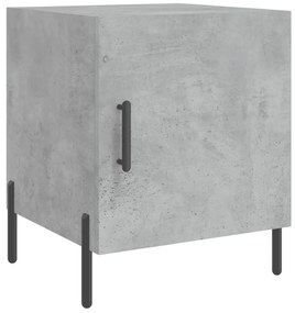 827588 vidaXL Нощно шкафче, бетонно сиво, 40x40x50 см, инженерно дърво