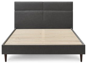 Черно тапицирано двойно легло с решетка 180x200 cm Elyna - Bobochic Paris