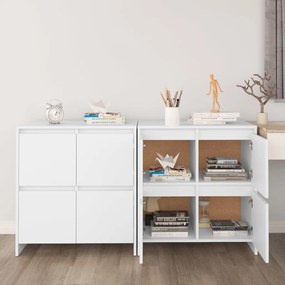 3098089 vidaXL Бюфети, 2 бр, бели, 70x41x75 см, инженерно дърво