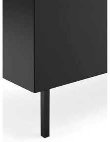 Черен/естествен нисък скрин от декор от дъб 110x85 cm Arista – Teulat