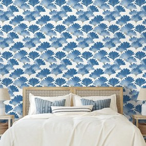 Самозалепващ тапет – Сини акварелни листа