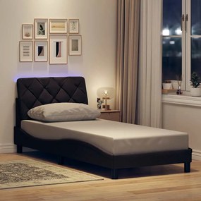 3310646 vidaXL Рамка за легло със светодиод без матрак, 90x200 см, плат