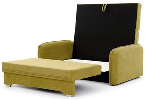 Жълт шенилов разтегателен диван с място за съхранение 155 cm Laine – ELTAP