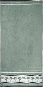 Зелена памучна плажна кърпа 90x180 cm Palm Trees – Catherine Lansfield