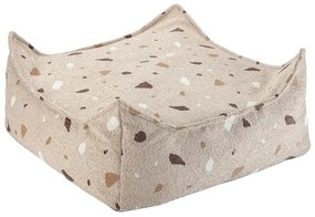 Светлокафяв детски пуф от букле и шенил Terrazzo Square – Wigiwama