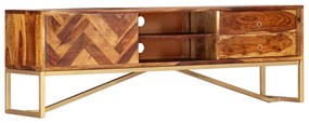 247998 vidaXL ТВ шкаф, 140x30x45, акациево дърво масив