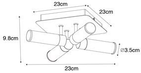 Модерна таванна лампа за баня месинг 4-светлина IP44 - Bath