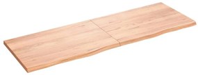 363722 vidaXL Стенен рафт светлокафяв 180x60x(2-4) см обработен масивен дъб