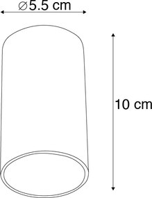 Комплект от 4 модерни повърхностно монтирани прожектора черни 5,5 см GU10 50 мм - Tuba
