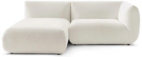Ъглов диван от бял велур (ляв ъгъл) Lecomte - Bobochic Paris