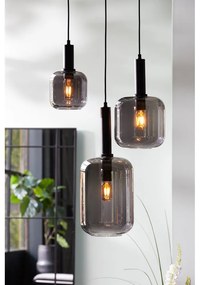 Сива лампа за таван със стъклен абажур ø 21 cm Lekar - Light &amp; Living