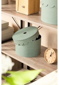 Картонени кутии за съхранение с капаци в комплект 2 бр. в цвят мента ø 26x17,5 cm Wilma – Bigso Box of Sweden