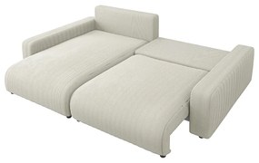 Кремав разтегателен ъглов диван от рипсено кадифе (променлив) Sara – Ropez