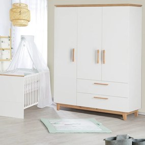 Бял детски гардероб от дъб 135x200 cm Finn - Roba