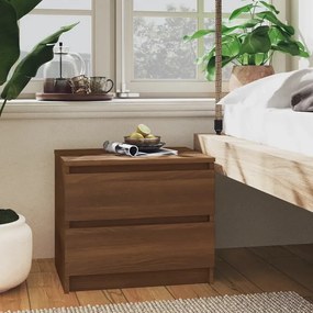 815826 vidaXL Нощно шкафче, кафяв дъб, 50x39x43,5 см, инженерно дърво