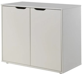 Бяло повдигнато детско легло от масивен бор с място за съхранение и включена подматрачна рамка 90x200 cm Scott – Vipack