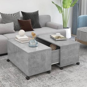 806871 vidaXL Маса за кафе, бетонно сива, 75x75x38 см, инженерно дърво