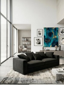 Диван Pilo Триместен-225φ 90β εκ-Μαύρο