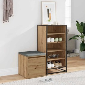 857040 vidaXL Кутия с чекмедже, дъб артизан, 40,5x40x40 см, инженерно дърво