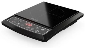 Индукционен котлон Tesla IC200B, 1500W, Керамика, Дигитален дисплей, 8 нива на мощност, 6 програми, Таймер, Черен