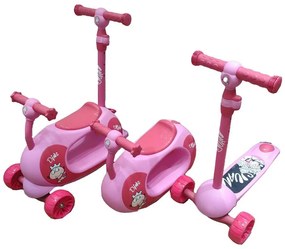 Ocie - Мултифункционална кола за возене Ride-On / Тротинетка 4 в 1 Juan Розова 9680001-P