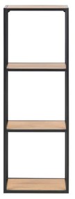 Черна/естествена стенна библиотека от декор от дъб 37x108 cm Seaford – Actona