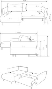 Ъглов диван Laurie-Бял