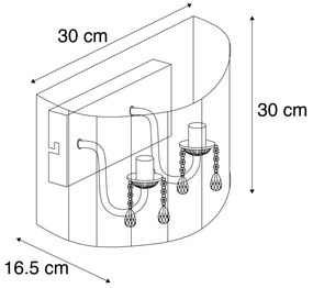 Класически стенен аплик хром с черен абажур - Ann-Kathrin 2