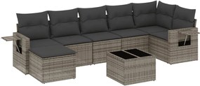 3220489 vidaXL Градински комплект диван с възглавници 8 части сив полиратан