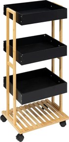 Етажерка на колела 5five Natureo, 4 нива - Черен