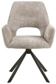 Светлосив тапициран трапезен стол с подлакътници Graham – Actona