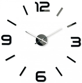 Дизайнерски черен стенен часовник, 80 см Екрю
