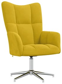 328124 vidaXL Релакс стол, горчица жълто, кадифе