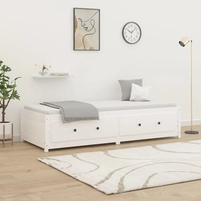 821600 vidaXL Дневно легло без матрак бяло 75x190 cm масивна дървесина бор